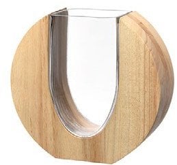 Wazon drewno/szkło 19cm LEGNO - Leonardo