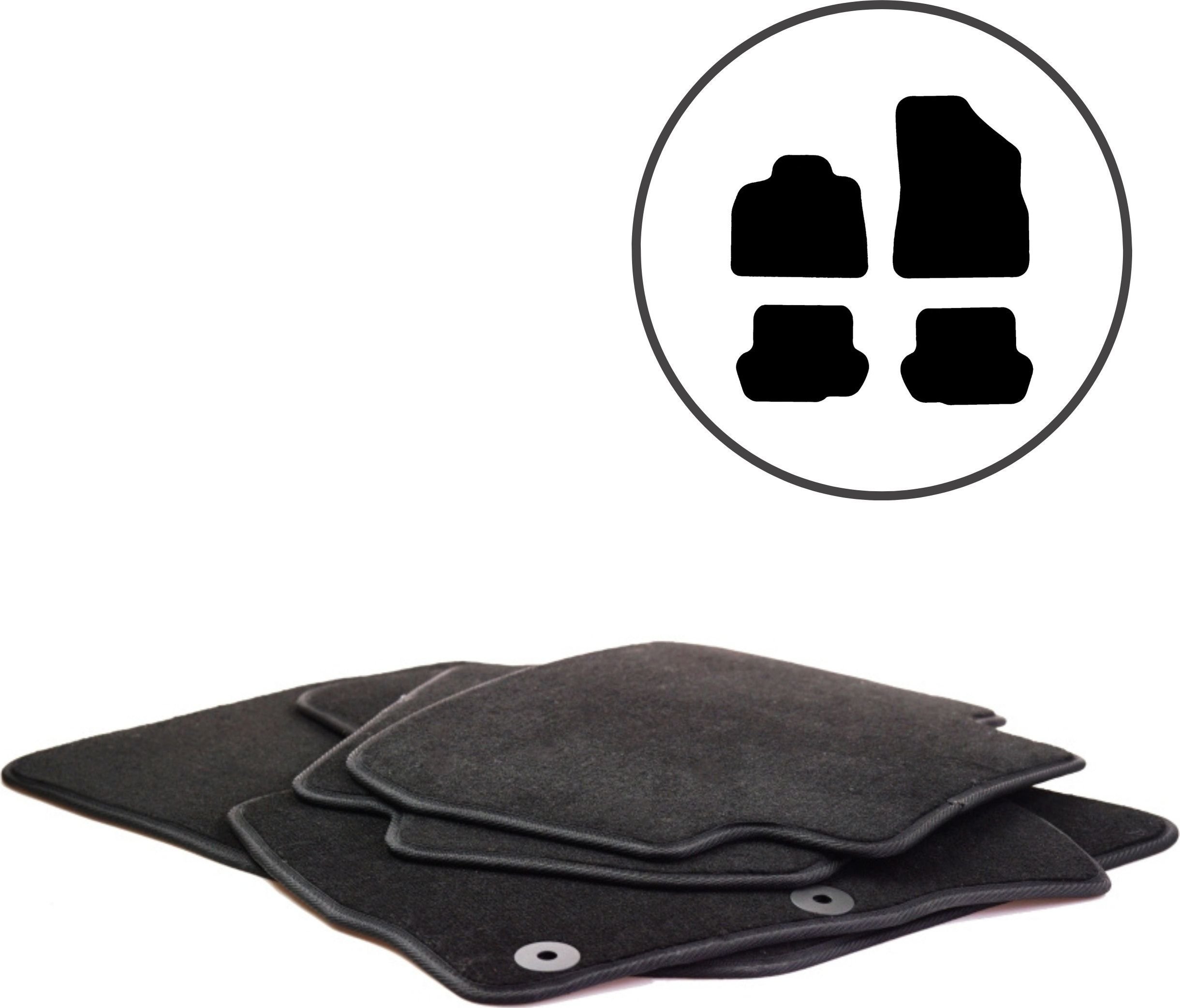 Dikel Dywaniki samochodowe welurowe 4szt. Citroen DS5