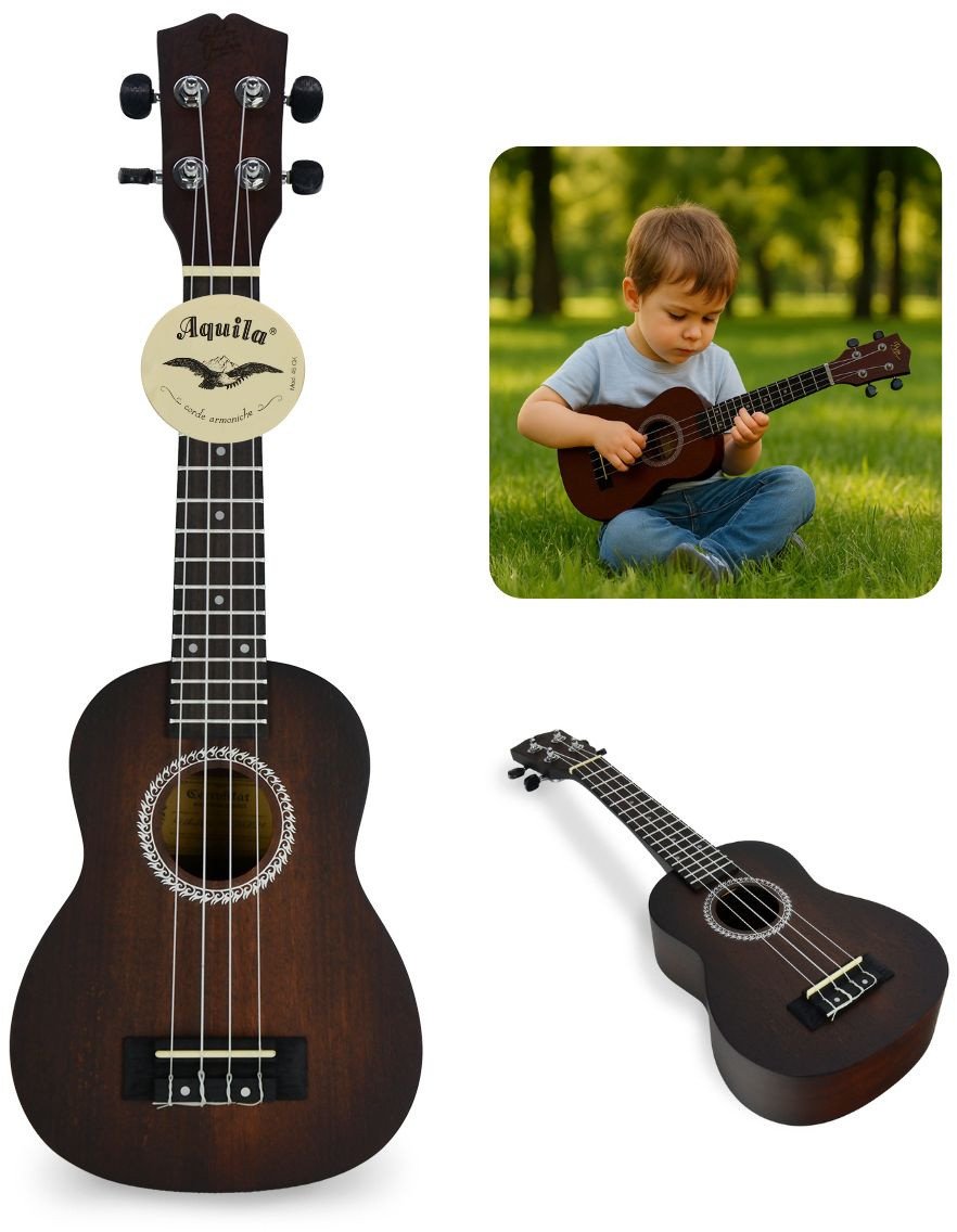 Ukulele sopranowe 21" HRF21 brązowe struny Aquila Golden Guitar one size