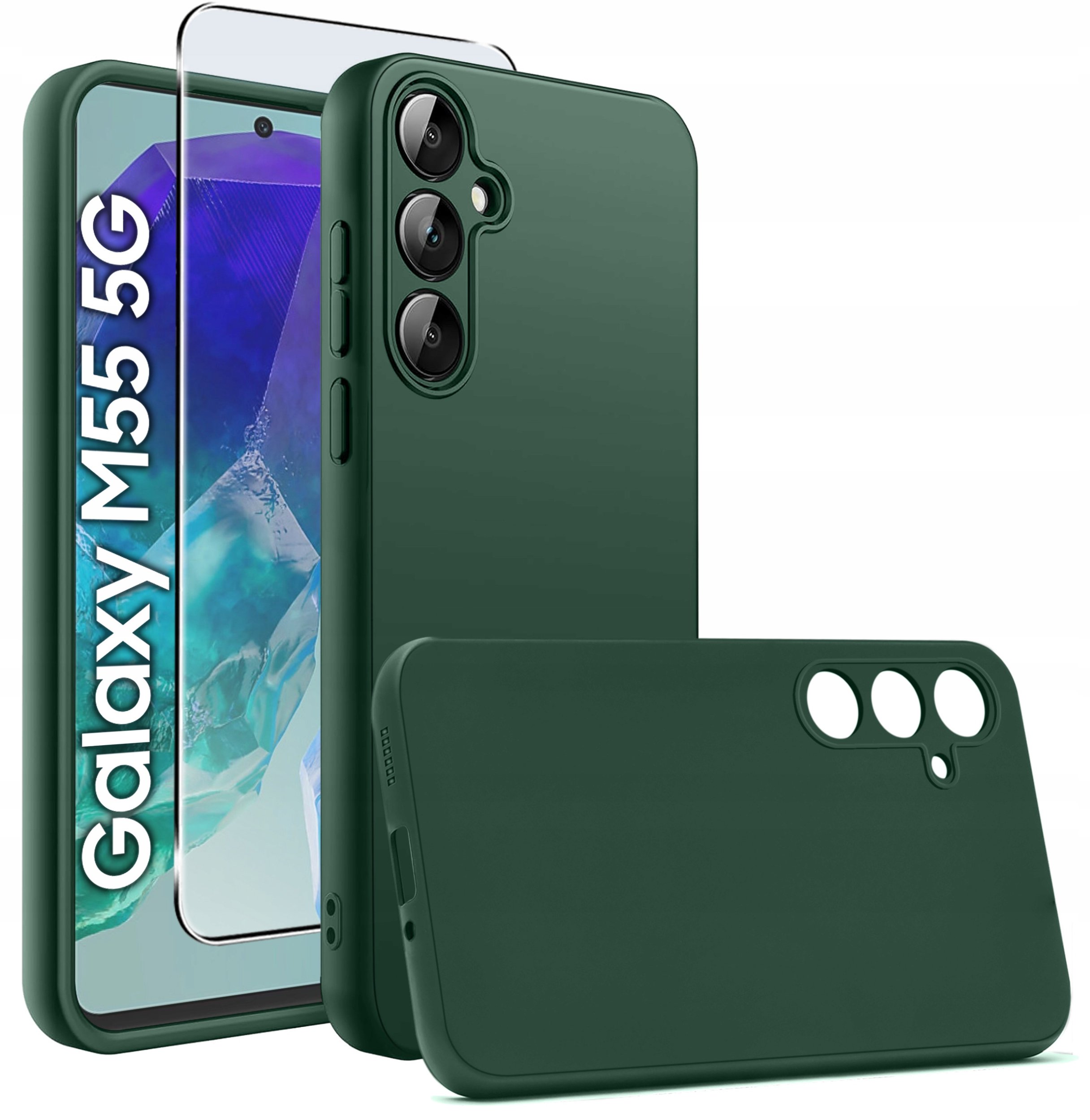Etui do Samsung Galaxy M55 5G CASE SOFT MATT PLECKI MATOWE + SZKŁO 9H