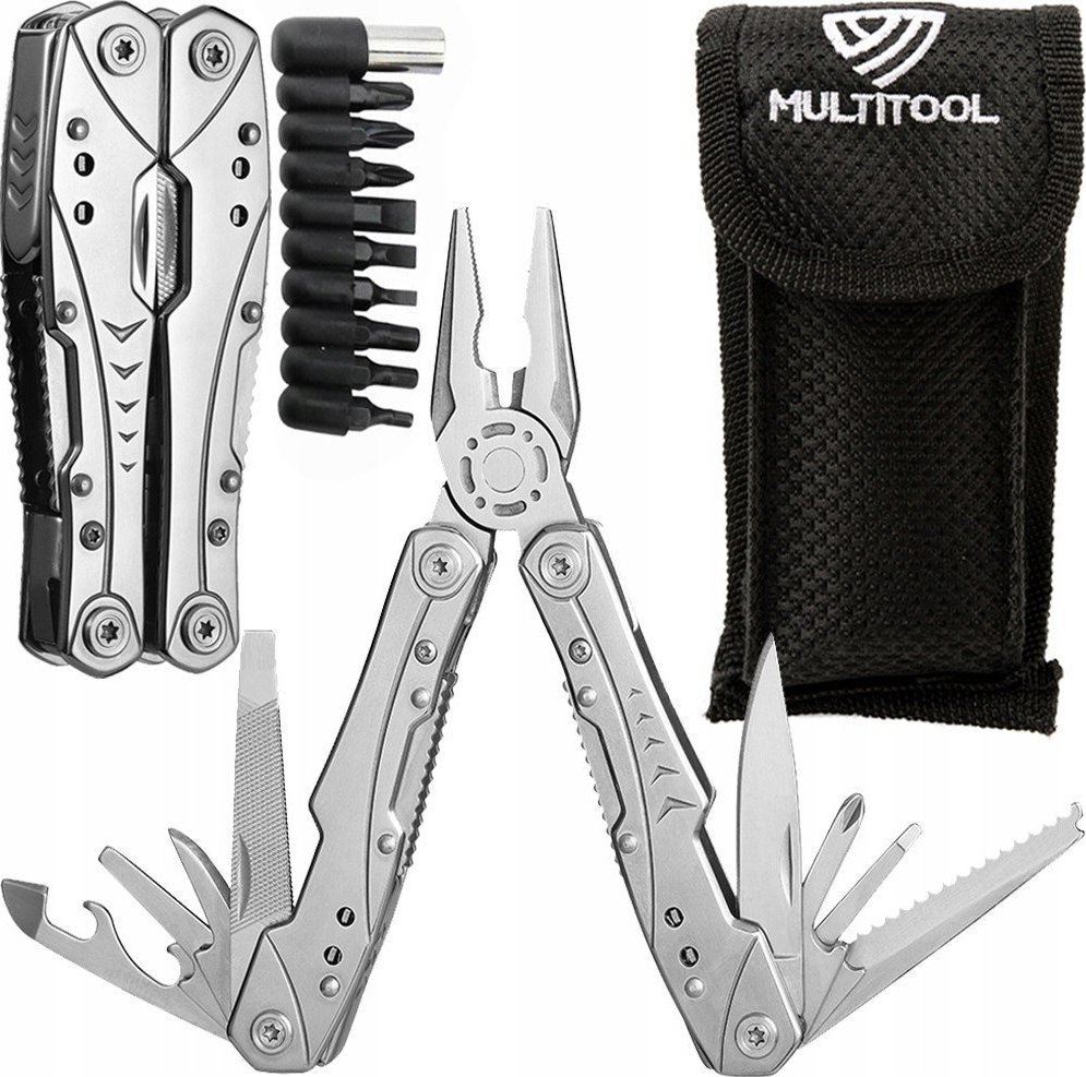 Dexxer Multitool narzędzie wielofunkcyjne scyzoryk 23 w 1 MT-PRO-2 (Srebrny) uniwersalny