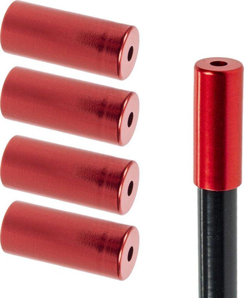 Accent Końcówki pancerza hamulcowego, aluminiowe 5 mm, 5 szt. czerwone