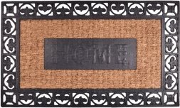 Wycieraczka Panama z kokosem, gumowa, CZARNY NAPIS HOME