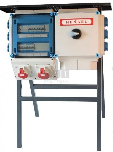 HPL00917 Rozdzielnica budowlana z daszkiem 1x32A/3 1x16A/3 6x16A/1 IP 44 wył. gł. 63A Mi-RBT/KE-D 400001