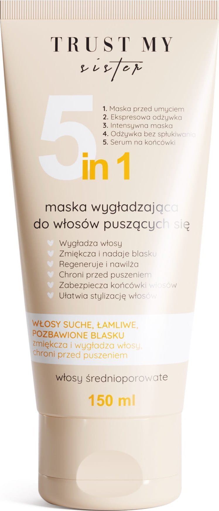 Trust TRUST MY SISTER_Maska 5w1 wygładzająca do włosów średnioporowatych 150ml