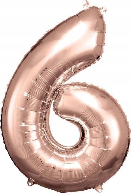 AMSCAN Balon foliowy duża cyfra 6 różowe złoto 60x86cm 9906281