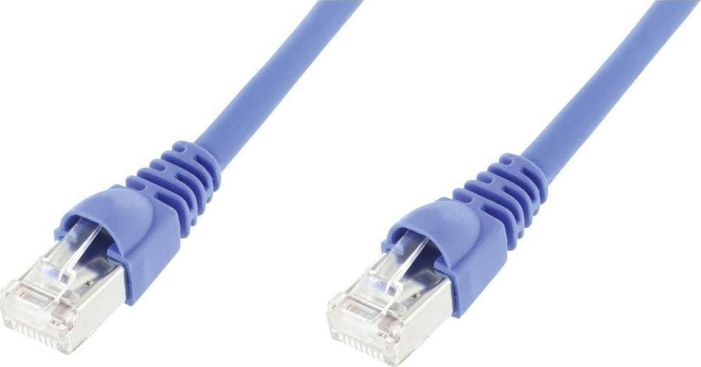 Telegärtner Patch Cable Kat.6A (niski) S/FTP 5,0 m blue halogen free foilnPair- and całkowita osłona plecionki (L00003A0058)