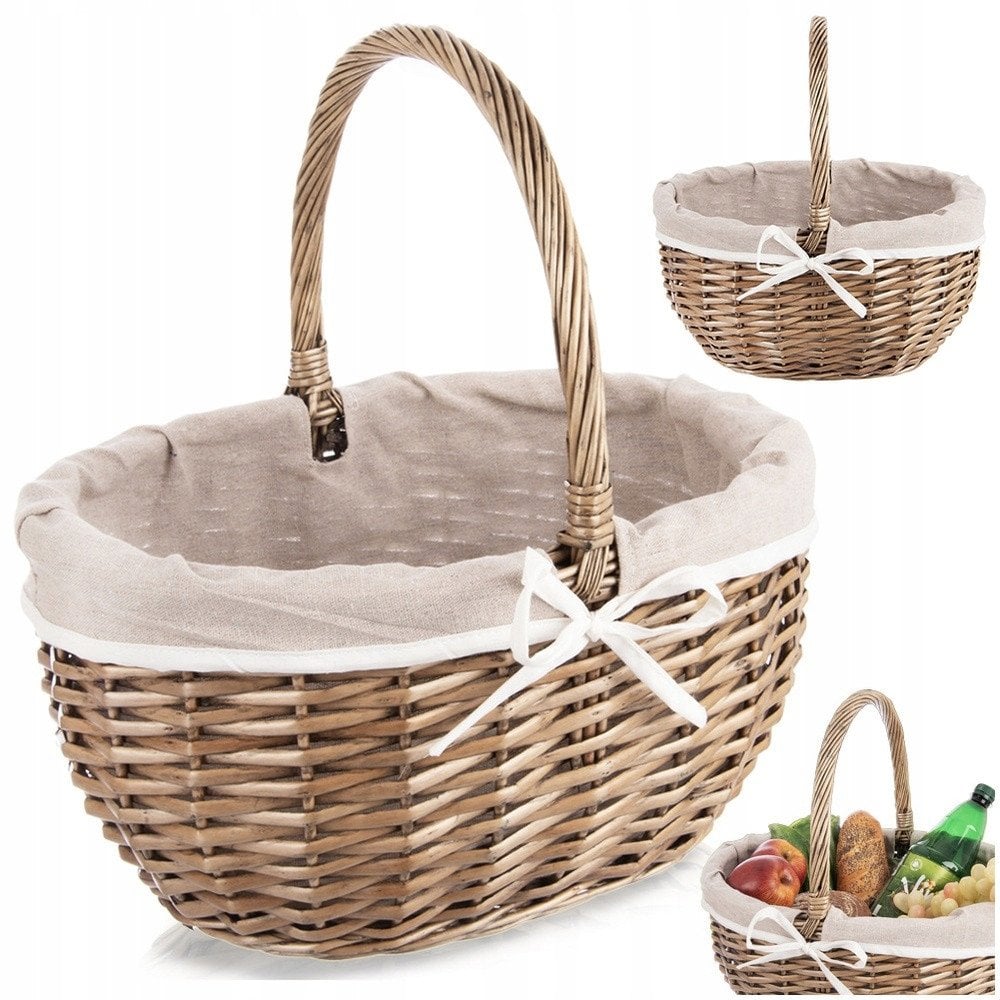 Kosz piknikowy wiklinowy 40x31x40 cm