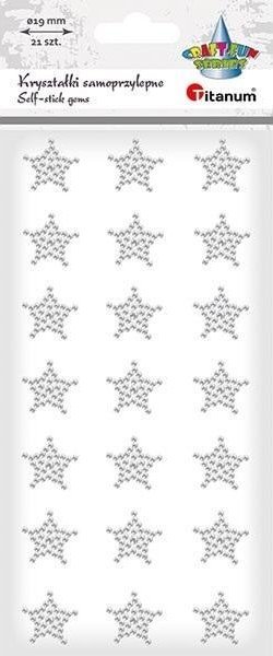 Kryształki samoprzylepne gwiazdki 19x19mm 21szt