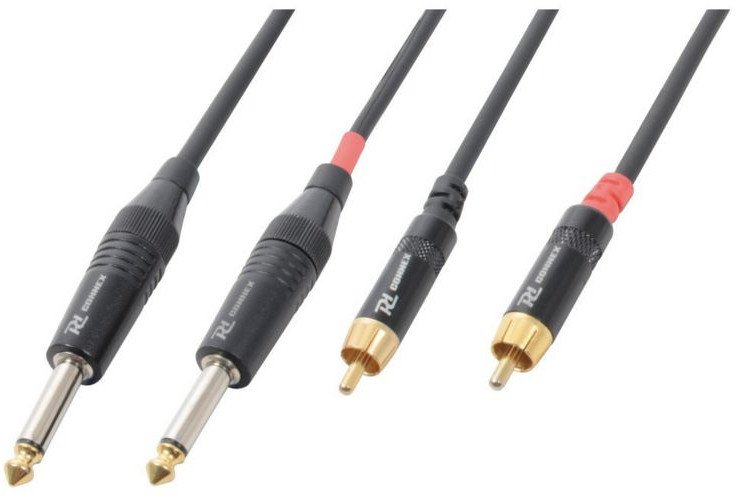 Kabel 2x Duży Jack (6.3) Mono / 2x Cinch (RCA) 1.5m one size