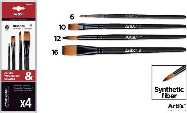 Pędzle syntetyczne 4szt