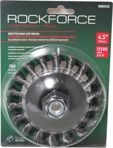 Rockforce Szczotka kątowa tarczowa twarda do szlifierek, 115mm