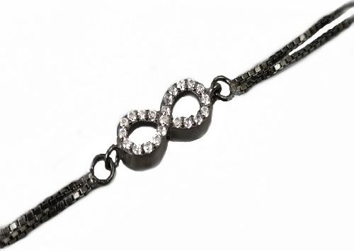 Srebro i Kamienie Srebrna bransoletka nieskończoność