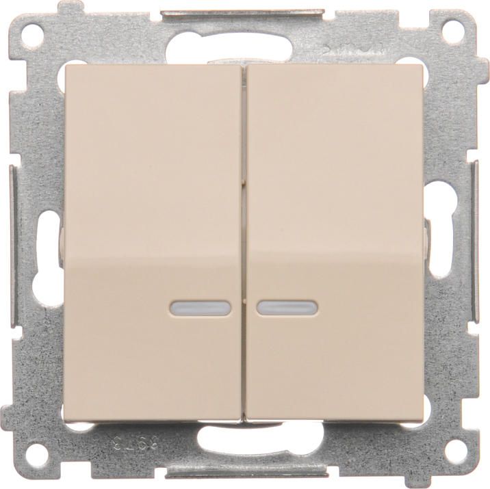 Kontakt-Simon Łącznik świecznikowy kremowy z podświetleniem - DW5BL.01/41