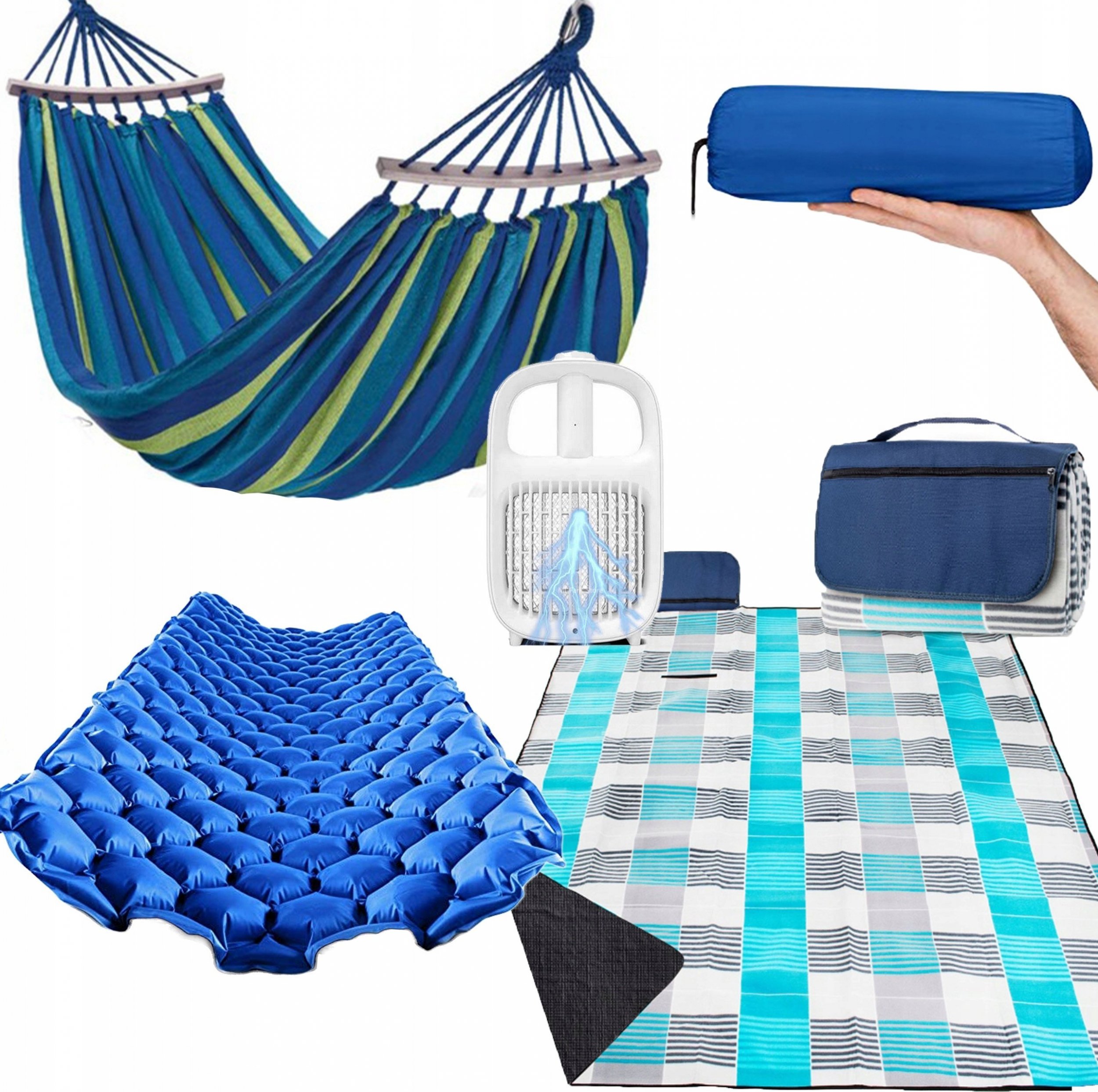 Materac Hamak Zestaw Podróżnika Kemping Koc Izolac