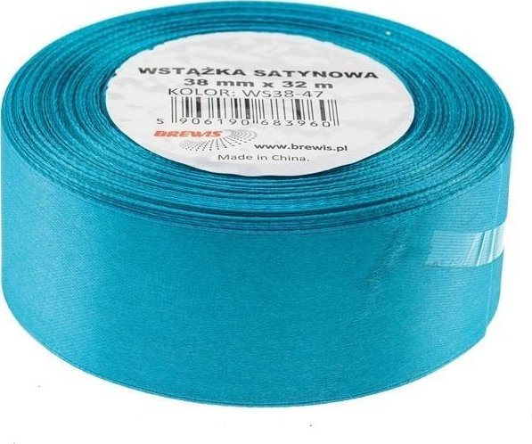 BREWIS Wstążka satynowa turkusowy 38mmx32m