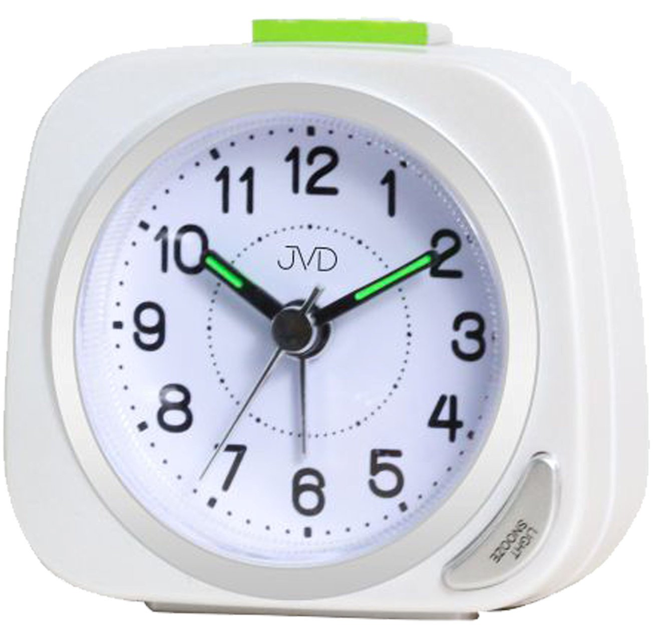 Budzik JVD SRP7202.1 7 cm płynący sekundnik drzemka podświetlenie .