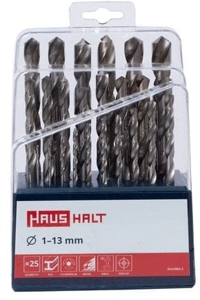 HSS TWIST DRILL SET 25PCS WHITE 1-13MM