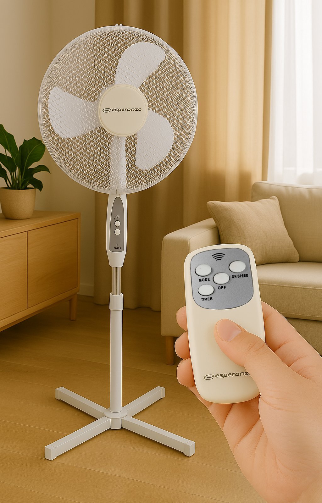 ESPERANZA WENTYLATOR STOJĄCY Z PILOTEM VENTO FORTE BIAŁY EHF007WW