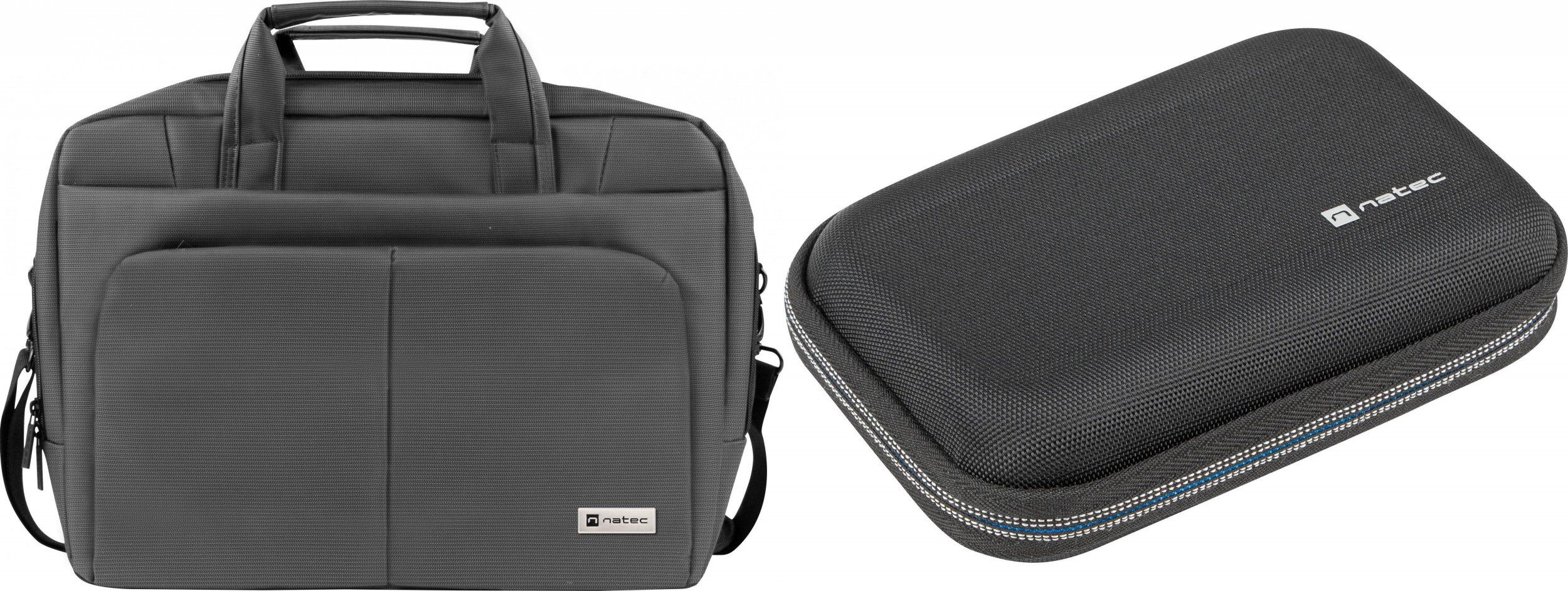 Torba Natec Torba Natec Gazelle 16" Grafitowa (NTO-0812) + Etui na dysk twardy Krill 2 Czarne (NET-2053)