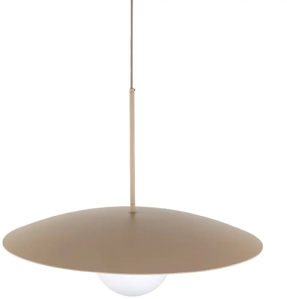 Lampa zwisająca nad stołem Slate 10910 owalny klosz mleczna kula beżowy