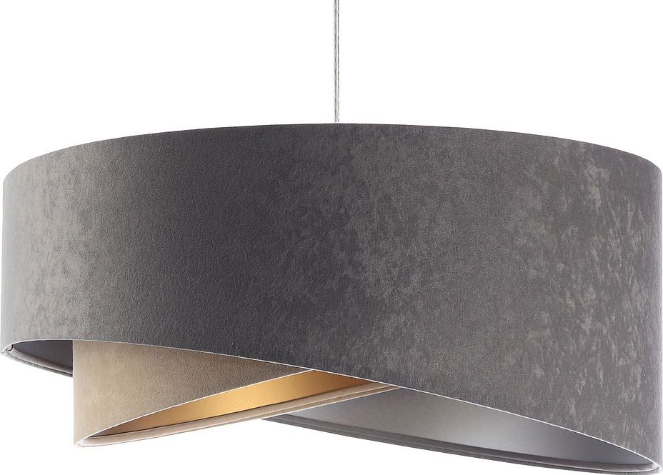 Lampa wisząca Lumes Szara welurowa lampa wisząca do sypialni - EX993-Nadox