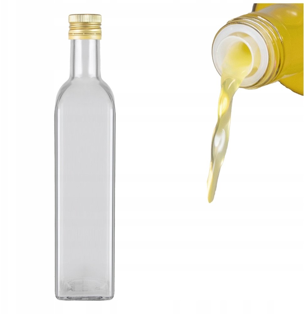 Butelka MARASCA BEZBARWNA 500 ml Z DOZOWNIKIEM na oliwę ocet syrop sok 0,5l