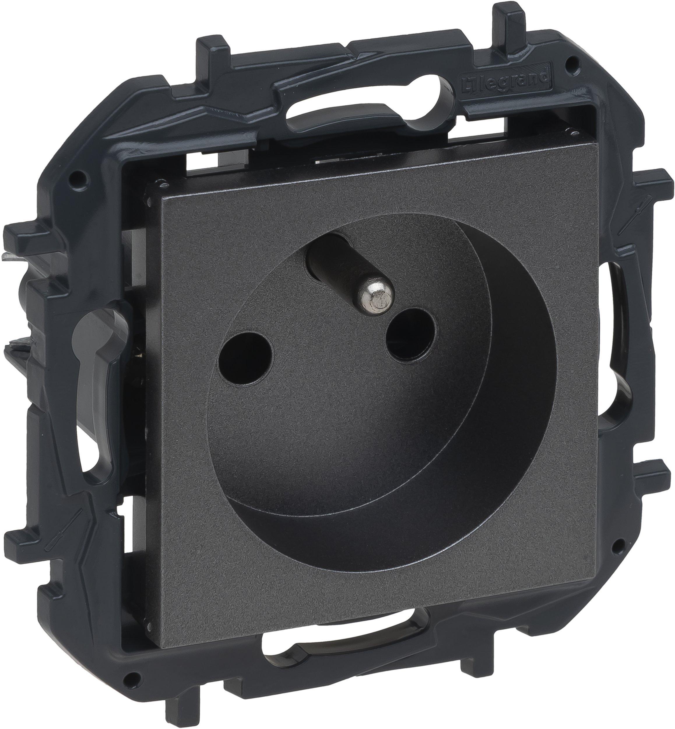 Legrand Niloe Step Gniazdo 2p+z, zaciski śrubowe, bez przesłony, kolor stalowy 863430B