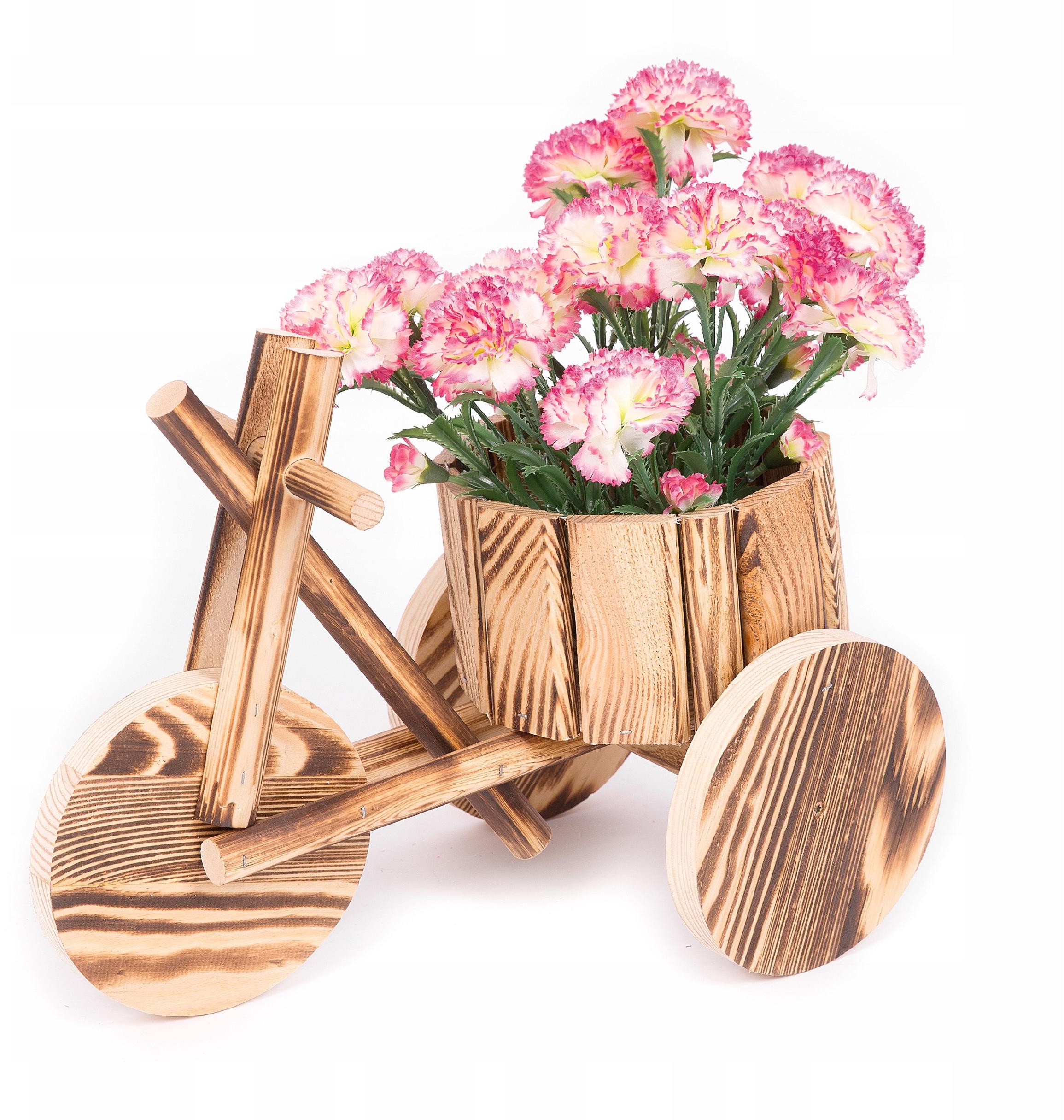 KWIETNIK DREWNIANY MAŁY STOJĄCY MOTOR DEKORACYJNY