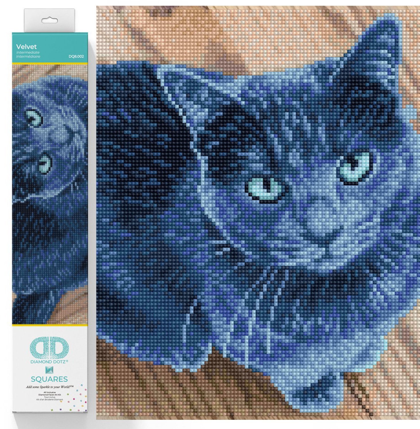 DIAMOND DOTZ Haft diamentowy Diamond Dotz Kot velvet 45,5x38cm DQ8002