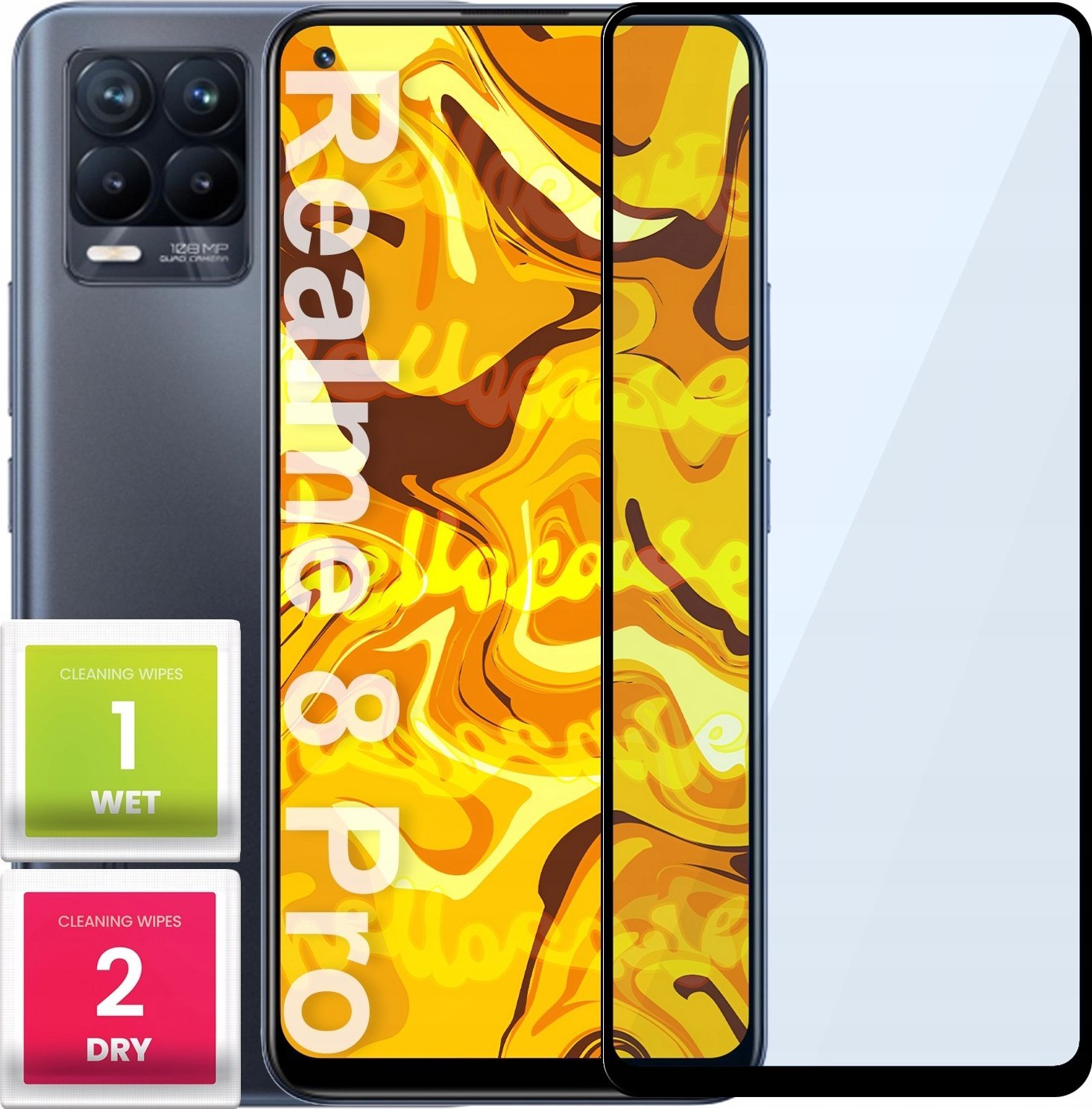 Hello Case SZKŁO HARTOWANE DO REALME 8 PRO PEŁNE NA CAŁY EKRAN SZKIEŁKO OCHRONNE 5D 9H