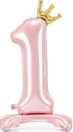 PartyDeco Stojący balon foliowy 1 84cm jasny różowy