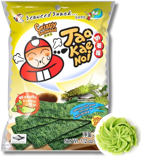 Tao Kae Noi Crispy Seaweed Wasabi tajskie chipsy z wodorostów nori 32g
