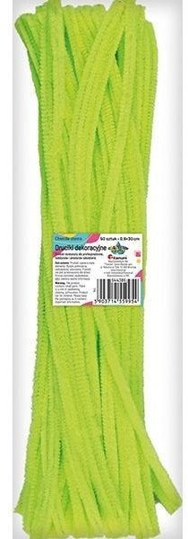 Druciki dekoracyjne 0,6x30cm fluo kanarkowe 50szt