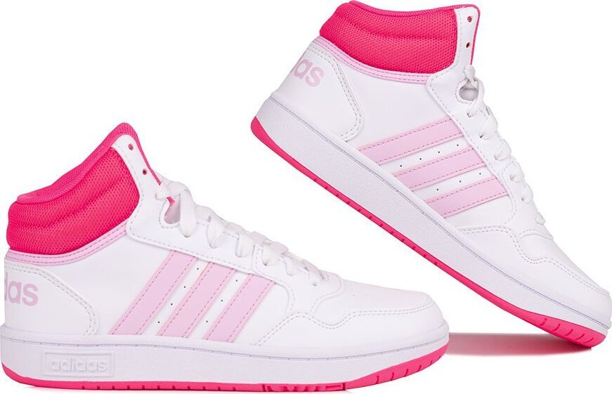 Adidas Buty dla dzieci adidas Hoops Mid biało-różowe IF2722 38 2/3