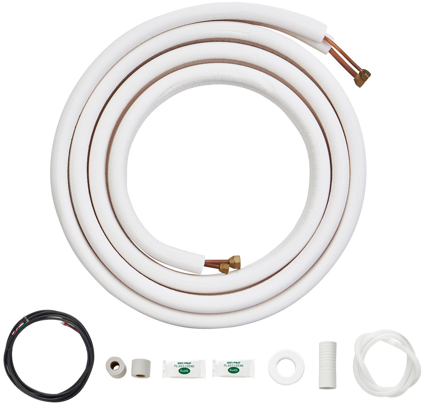 Zestaw miedzianych rur do klimatyzacji 6,4x9,5 mm 4,88 m z przewodem