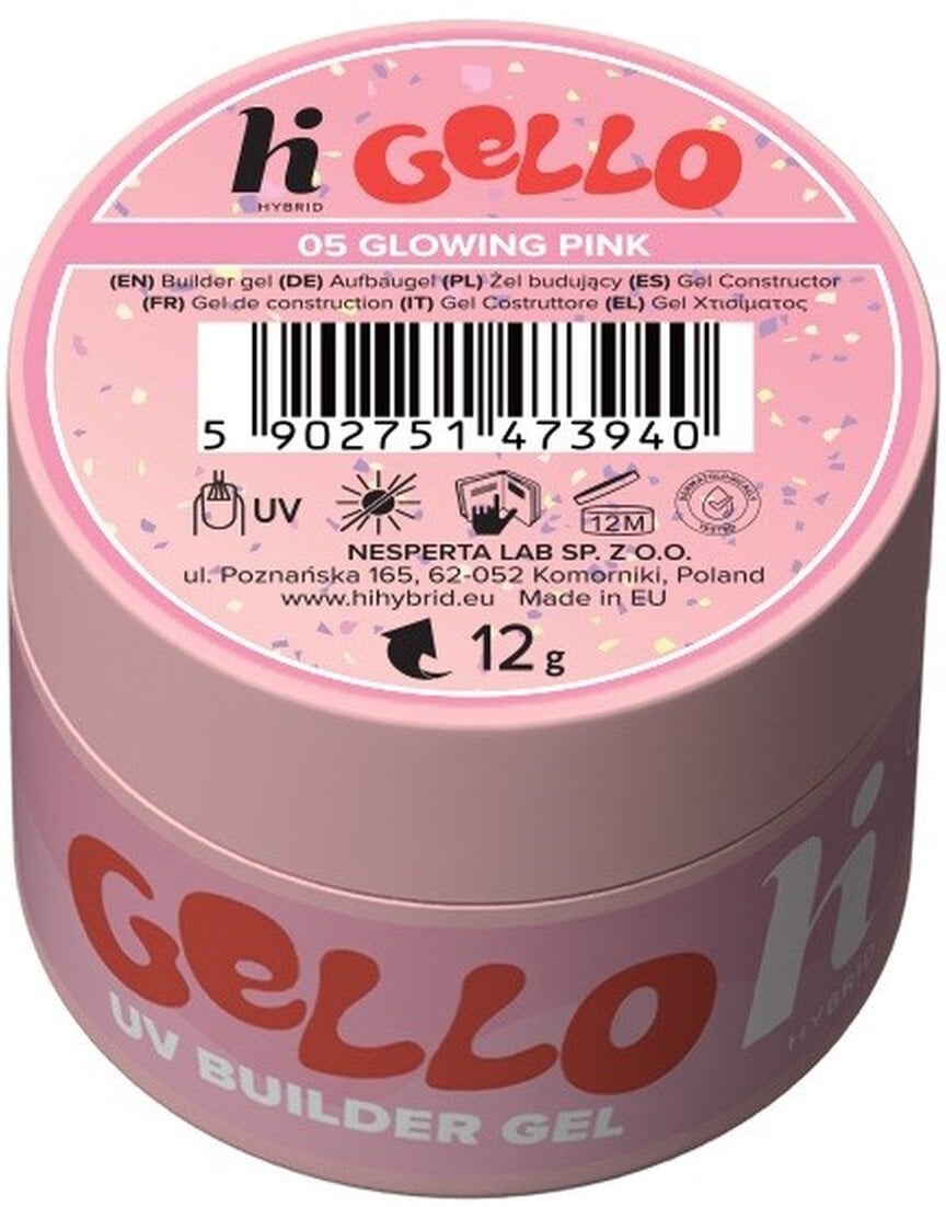 Hi Hybrid Gello Żel budujący do paznokci 05 glowing pink 12g