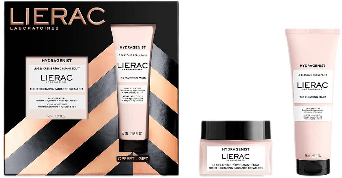 Lierac Hydragenist Zestaw nawilżający krem-żel rozświetlający 50ml + maska wypełniająca 75ml