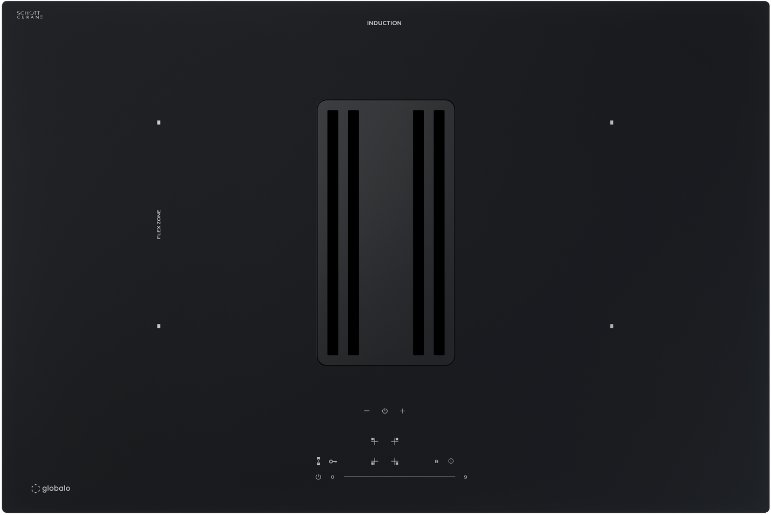 Płyta grzewcza Globalo Płyta indukcyjna z okapem blatowym Auphoria Out 80.1 Black Mat one size