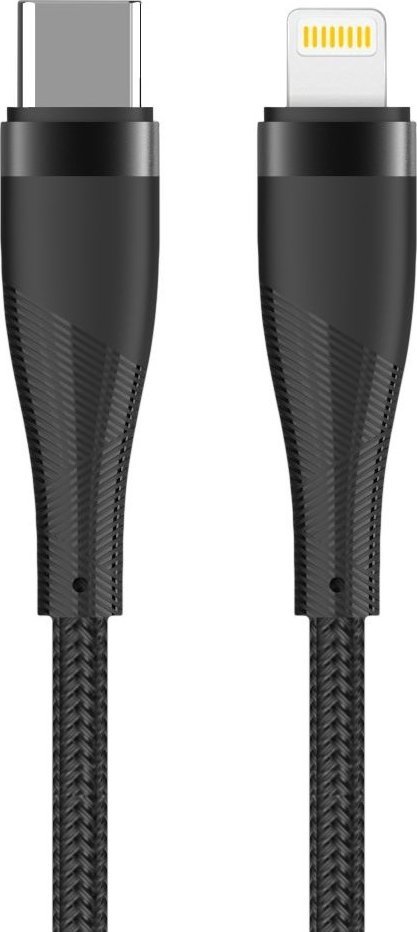 Kabel USB MaxLife Maxlife Kabel Mxuc-08 Usb-C - Lightning 1,0 M 27W Czarny Nylonowy