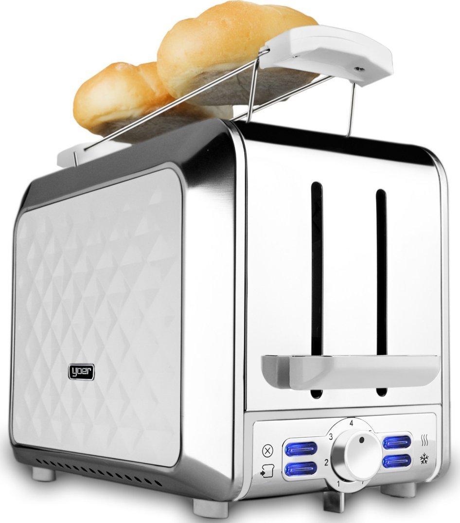 Toster Yoer TOSTER Opiekacz do chleba RUSZT NA BUŁKI Biały TOSTY Grzanki 925W SANDWICH - Diamond T01W