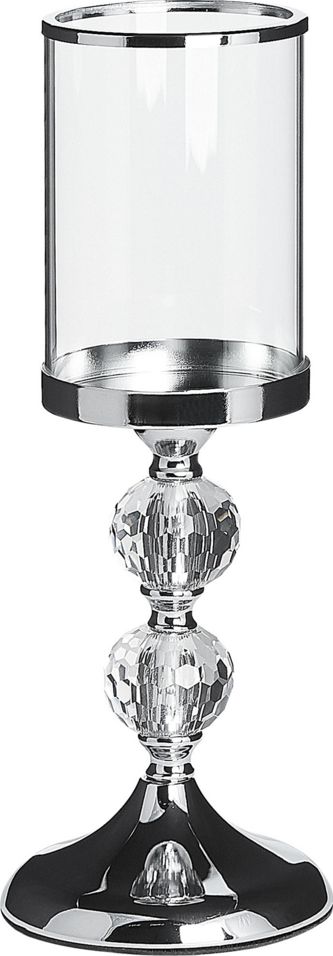 Shumee Świecznik szklany 36 cm srebrny COTUI