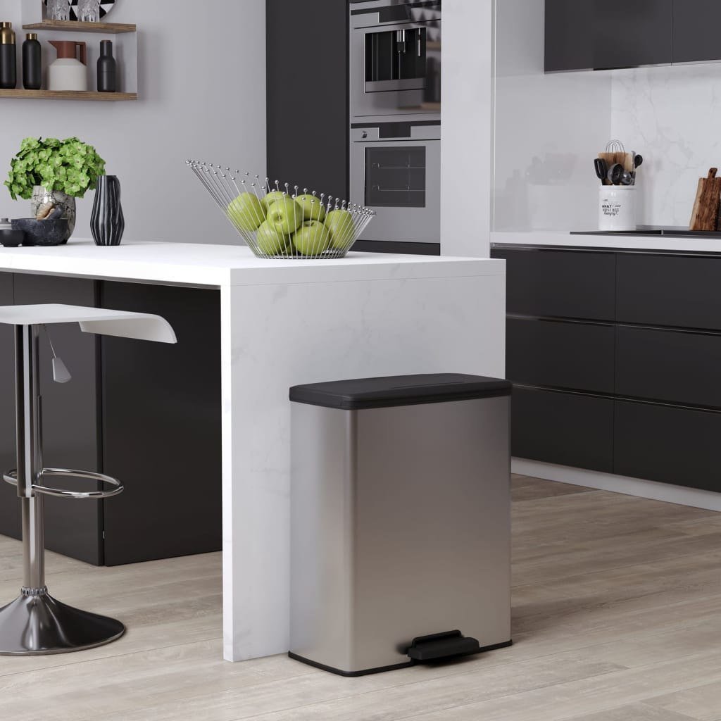 Kosz na śmieci Curver na pedał srebrny (443822 VidaXL)