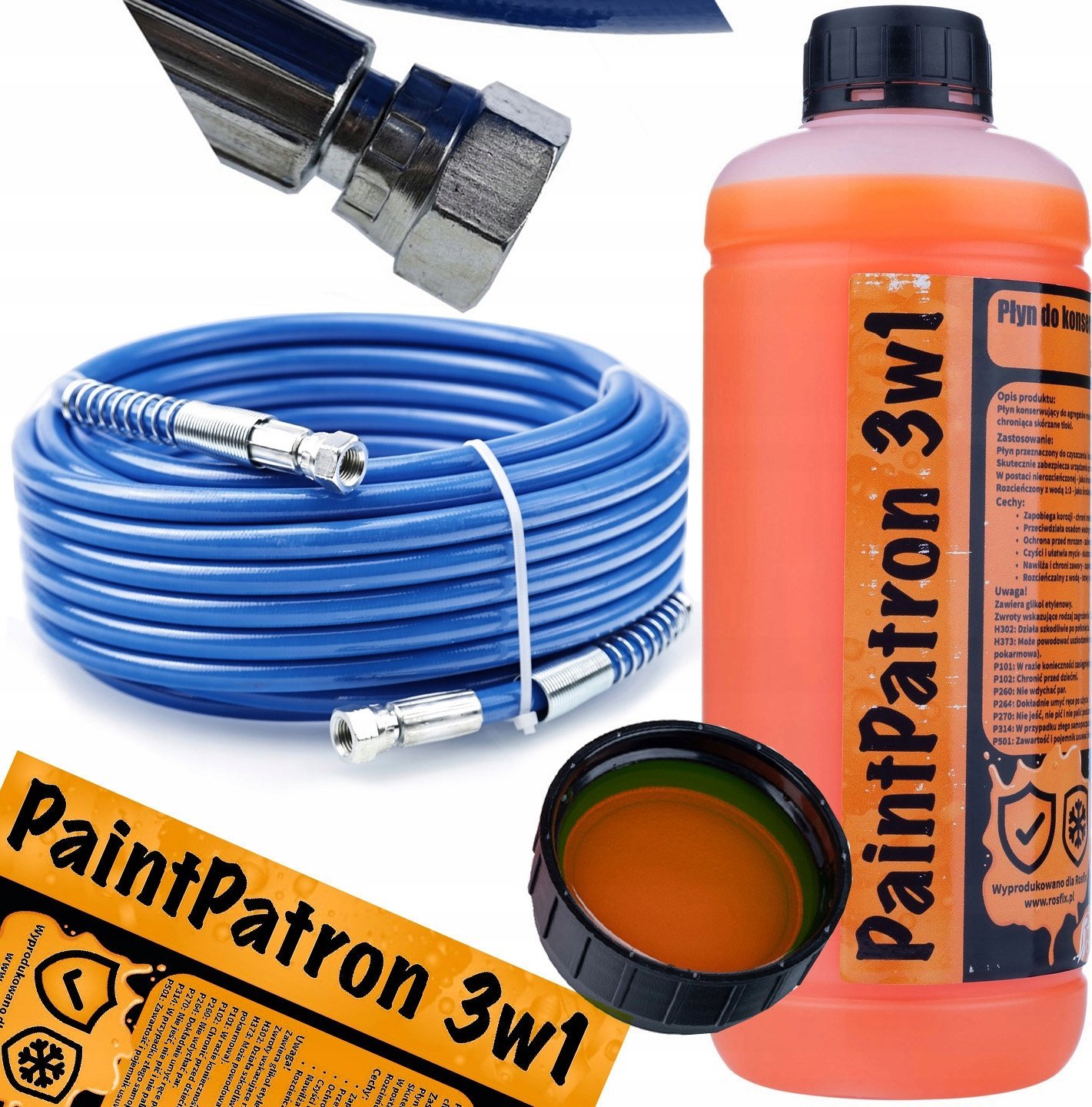 Rosfix WAGNER GRACO WĄŻ 30M ZŁĄCZE 1/4+PŁYN KONSERWUJACY DO AGREGATU MALARSKIEGO1L