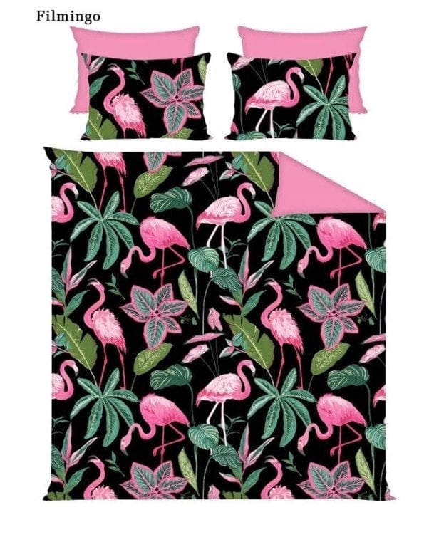 BED COV SET Flamingo SATEEN 160x200CM