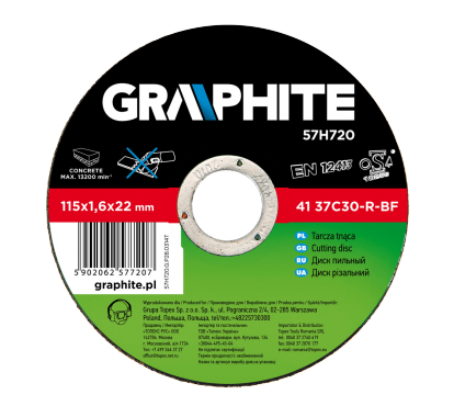 Graphite Tarcza tnąca do kamienia 115x1.6x22.2mm (57H720)