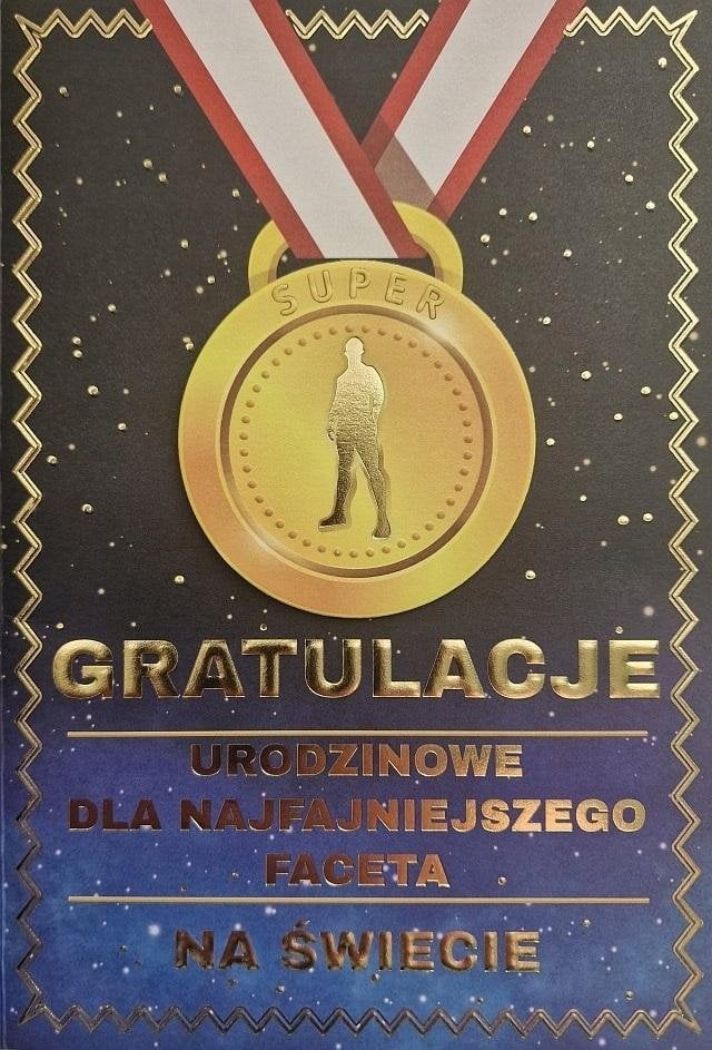 Yeku Karnet Urodziny medal męskie