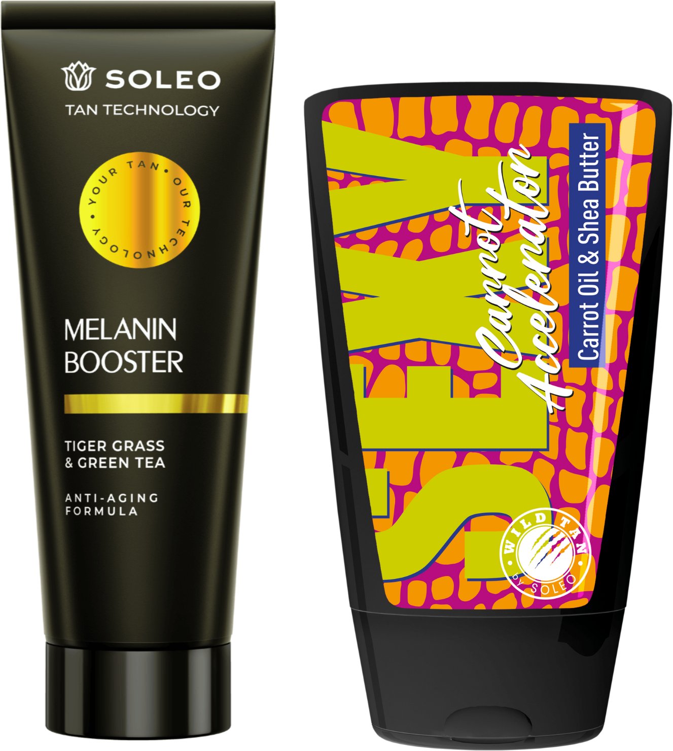 Soleo Tan Technology Melanin Booster + Wild Tan Sexy Carrot Gratis