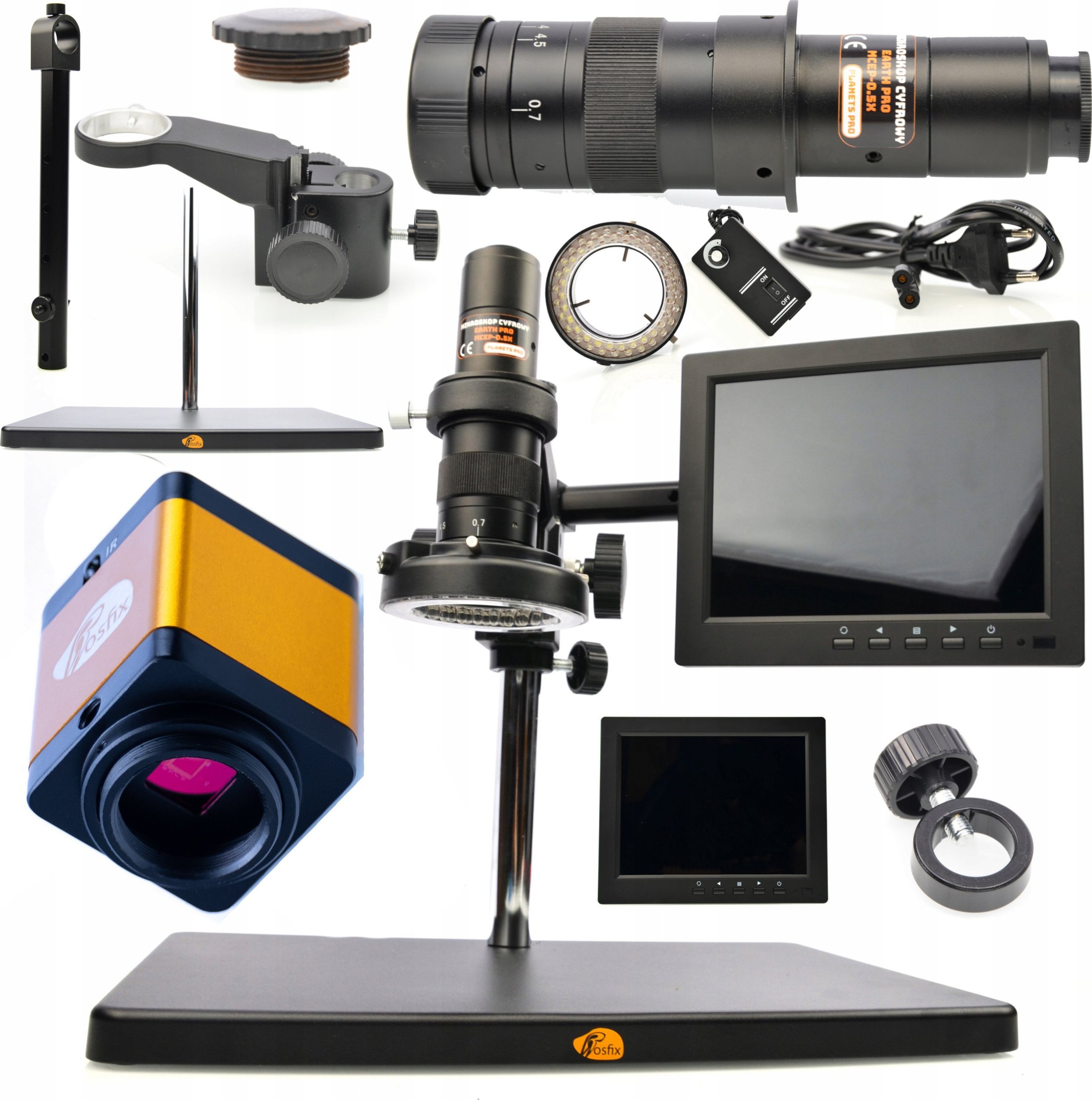 Mikroskop Rosfix MIKROSKOP CYFROWY LUTOWANIE JUBILERSTWO KAMERA WYŚWIETLACZ UCHWYT KOMPLET