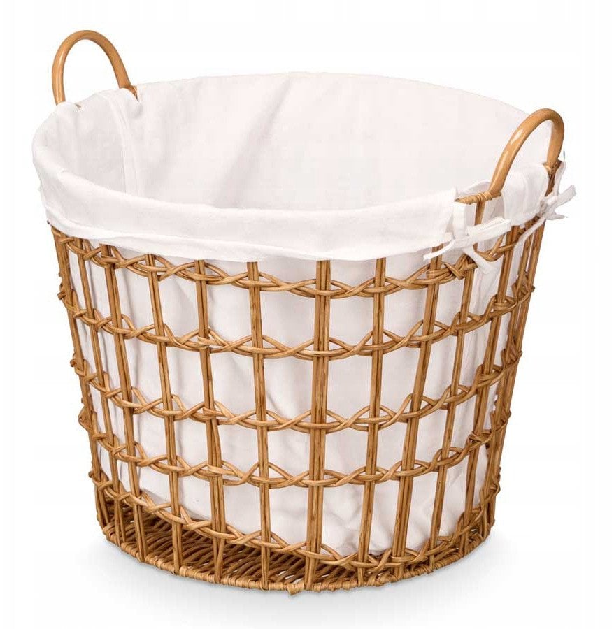 Pleciony kosz na pranie z uchwytami, 44 x 43 x 50 cm